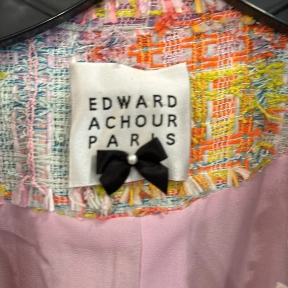 Edward Achour Parishigh-waisted tweed shorts and sleeveless jacket size 38
